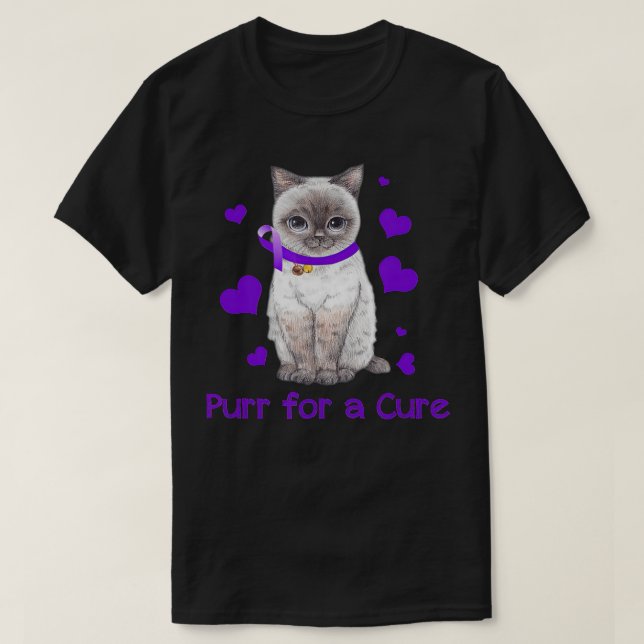 Camiseta Cat Purr Cute Alzheimer Awareness Gift (Diseño del anverso)