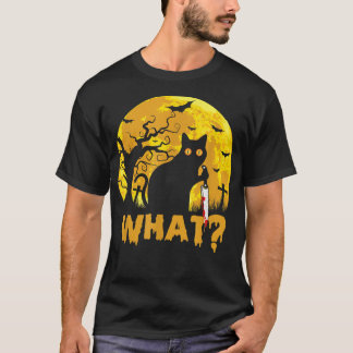 Camiseta CAT QUÉ Gato negro asesino con Halloween Knife