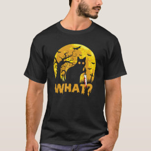 Camiseta CAT QUÉ Gato negro asesino con Halloween Knife