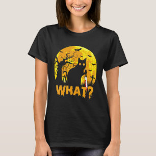 Camiseta CAT QUÉ Gato Negro Asesino Con Halloween Knife