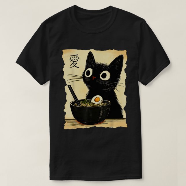 Camiseta Cat Ra Ramen Noodles Japoneses Kawaii Anime (Diseño del anverso)