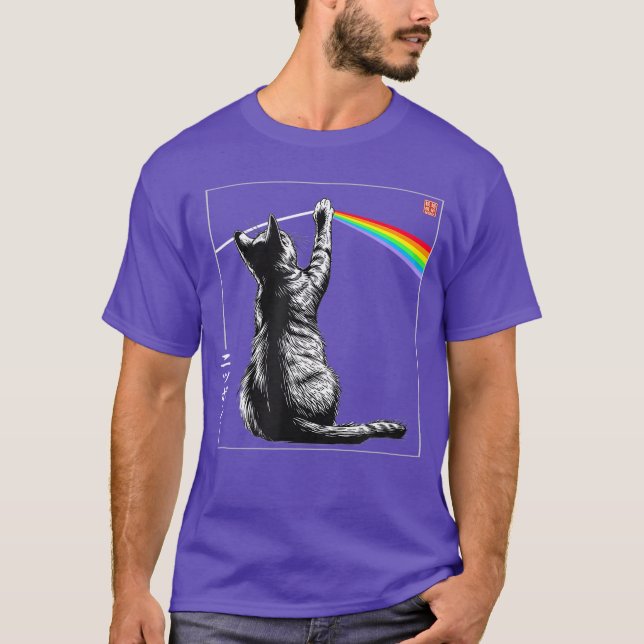 Camiseta Cat Rainbow Prism Japanese Art Light Spectrum Mini (Anverso)