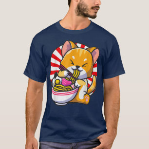 Camiseta Cat Ramen Bowl Anime Japanese Noodles Kawaii Neko 