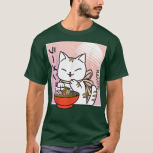Camiseta Cat Ramen Kawaii Anime Comida japonesa