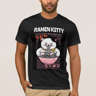 CAMISETA CAT RAMEN NOODLES SOUP KITTY T-SHIRTS TETS