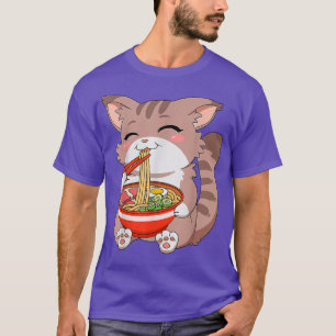 Camiseta Cat Ramen T Japonés Kawaii Anime 