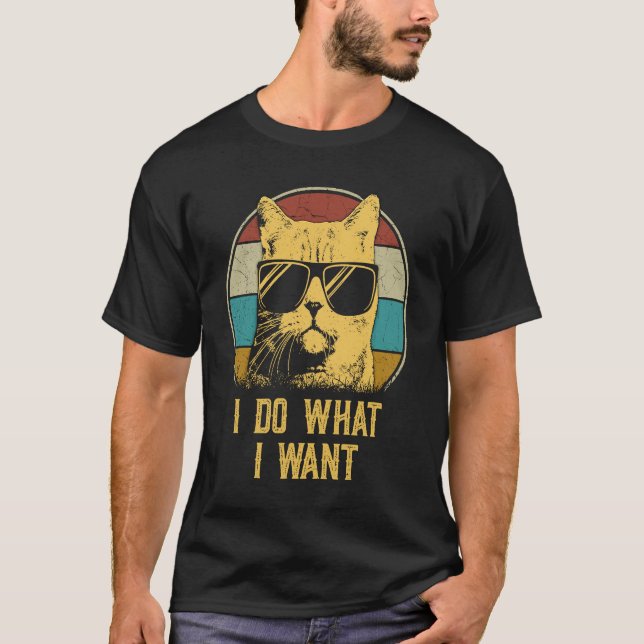 Camiseta Cat   Retro 80s i do what i want cat (Anverso)