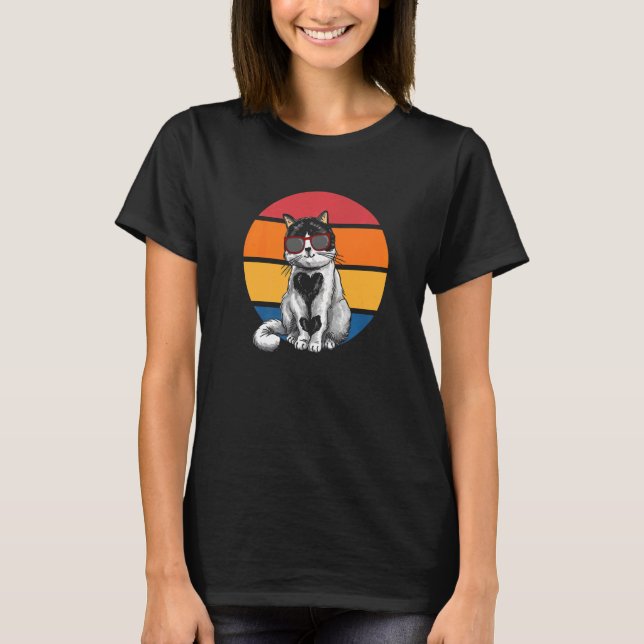 Camiseta Cat Retro Sunset Cat Sunset I Cat (Anverso)