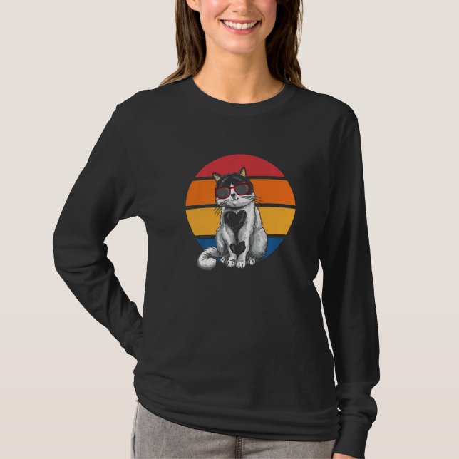 Camiseta Cat Retro Sunset Cat Sunset I Cat (Anverso)