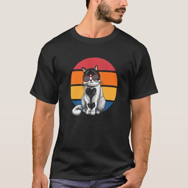 Camiseta Cat Retro Sunset Cat Sunset I Cat (Anverso)