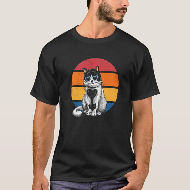 Camiseta Cat Retro Sunset Cat Sunset I Retro Cat (Anverso)
