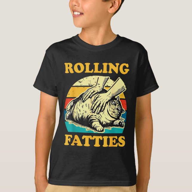 Camiseta Cat Rolling Fatties Funny For Men Women  (Anverso)