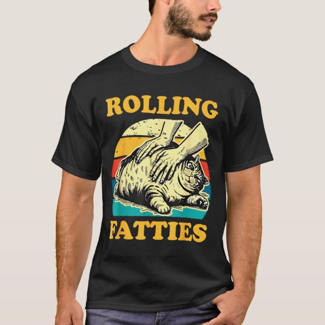 Camiseta Cat Rolling Fatties Funny For Men Women  (Anverso)