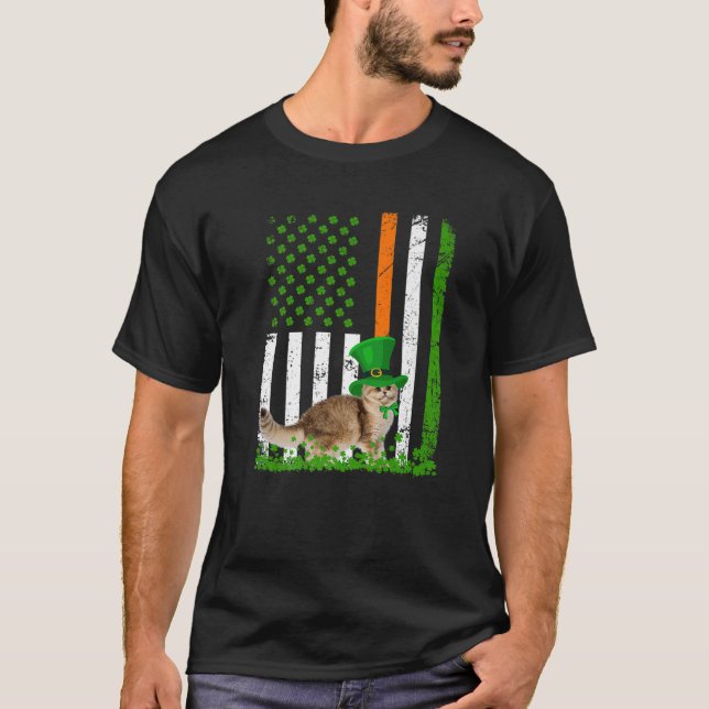 Camiseta Cat Saint Patrick's Day divertida en EE. UU. (Anverso)