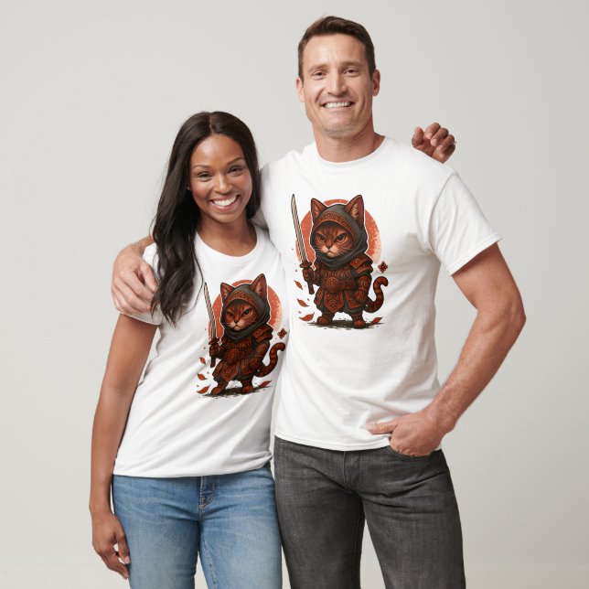 Camiseta Cat Samurai, Warrior Kitten (Unisexo)