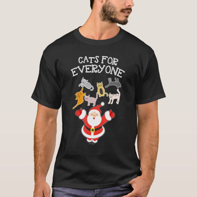 Camiseta Cat Santa Claus Christmas Present For Everyone X M (Anverso)