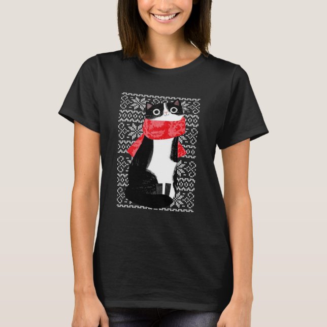 Camiseta Cat Scarf Winter Cat Lover (Anverso)