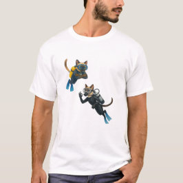 Camiseta Cat scuba divers dive together