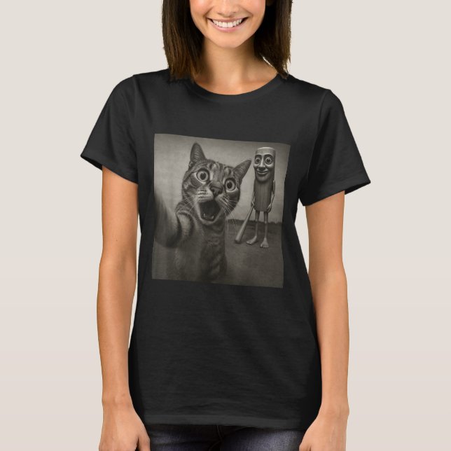 Camiseta Cat Selfie Tung Tung Tung Sahur Italian Brainrot F (Anverso)