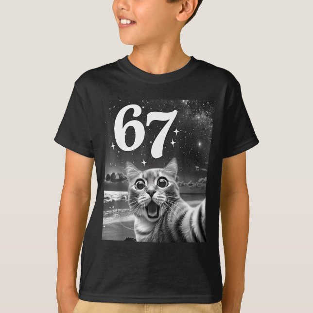 Camiseta Cat Selfie With 67 Meme Funny Cats Graphic For Men (Anverso)