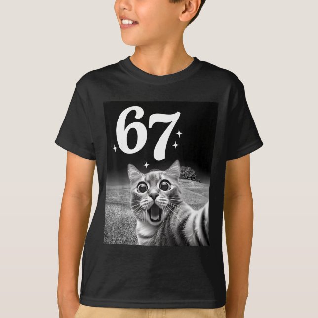 Camiseta Cat Selfie With 67 Meme Funny Cats Graphic For Men (Anverso)