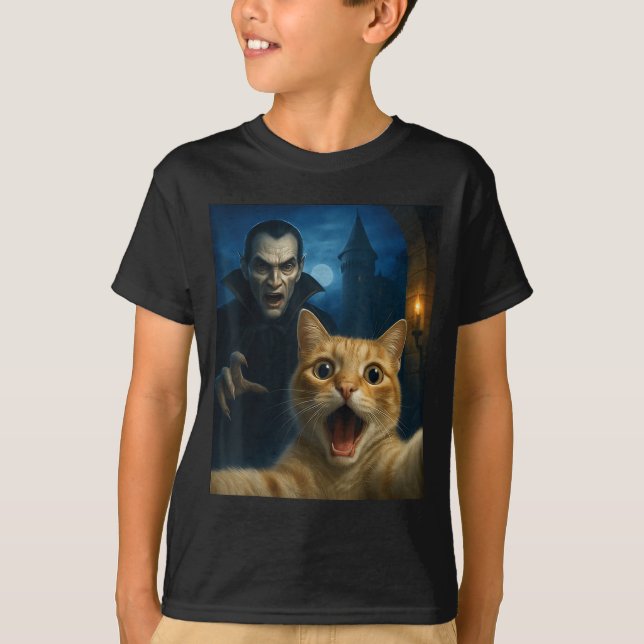 Camiseta Cat Selfie With A Vamre Funny Cat  (Anverso)