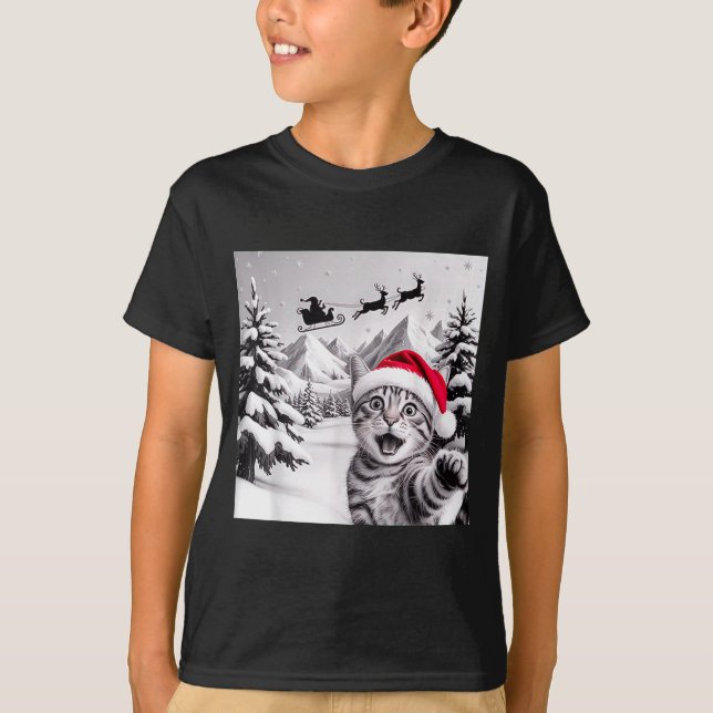 Camiseta Cat Selfie With Santa  (Anverso)