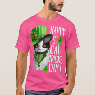 Camiseta Cat Shamrock Leprechaun Feliz Día de San Patrón