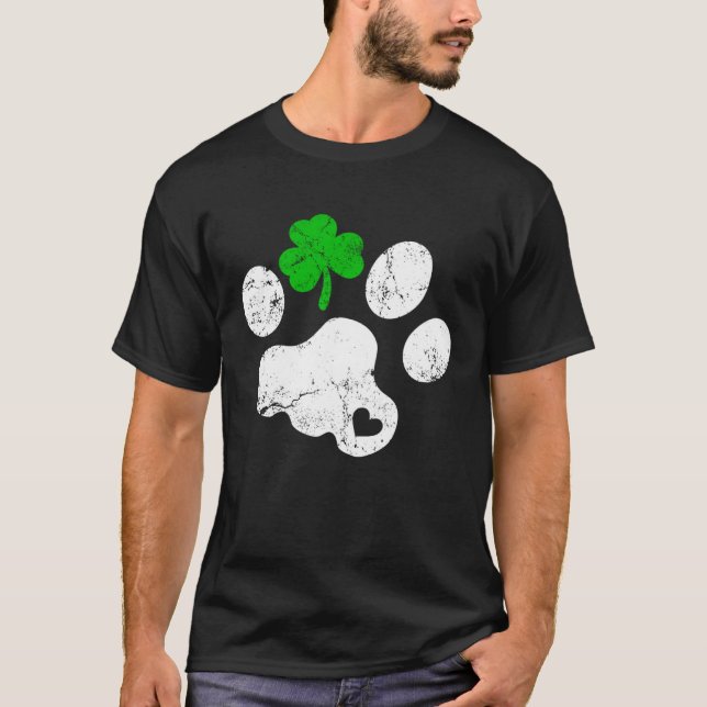 Camiseta Cat Shamrock Retro Irish Funny St Patricks Day (Anverso)