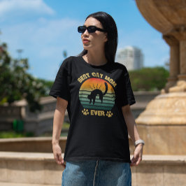 Camiseta Cat-Shirt Women Best Cat Mom Ever Funny Mom