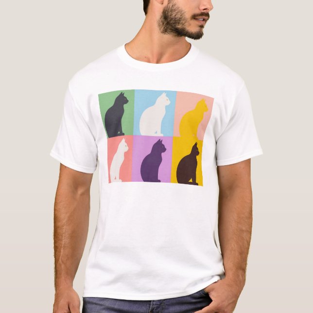 Camiseta Cat silhouette colorful (Anverso)