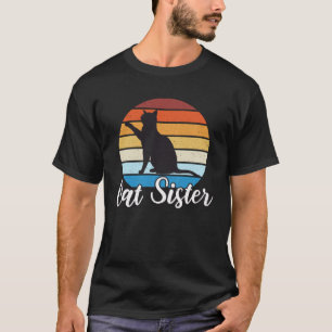 Camiseta Cat Sister Retro Vinatge