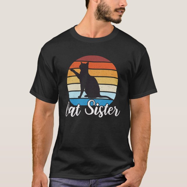 Camiseta Cat Sister Retro Vinatge (Anverso)