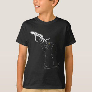 Camiseta Cat Skeleton Hand Boop Cat Nose Funny Halloween Ou