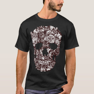 Camiseta Cat Skull T-Shirt Kitty Skeleton Halloween Costume