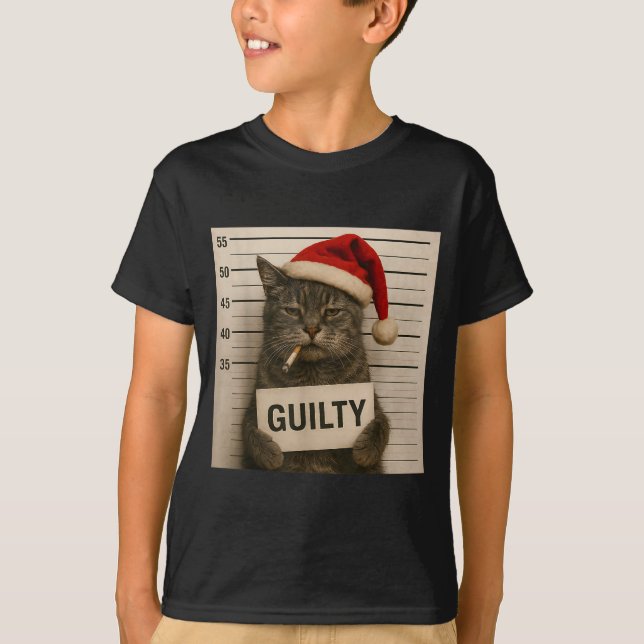 Camiseta Cat Smoking Cigarette Christmas Funny Meme Cat  (Anverso)