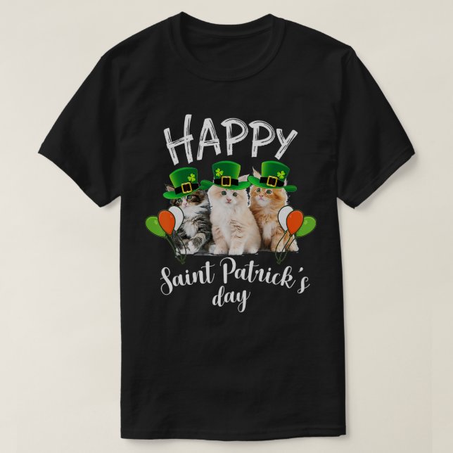 Camiseta Cat St Patricks Day Kitty Gafas de sol Gato Shamro (Diseño del anverso)
