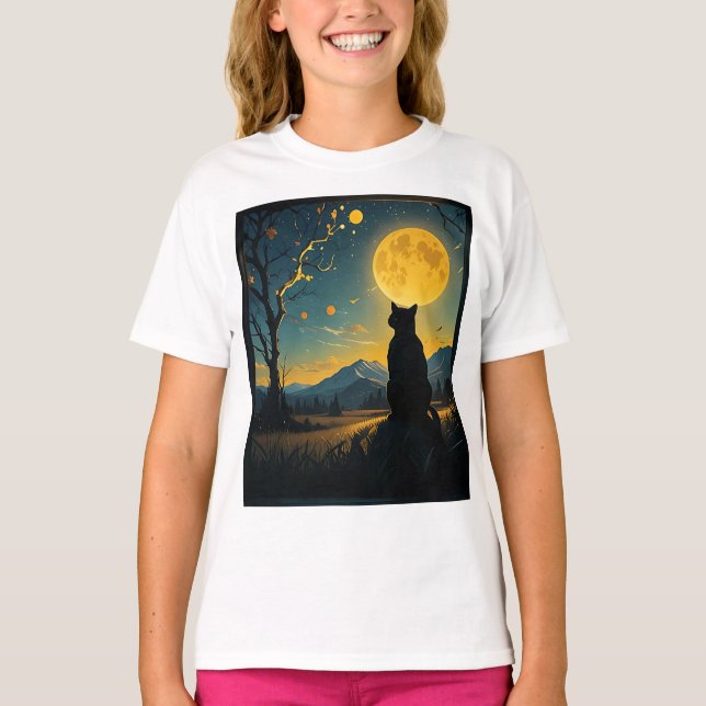 Camiseta Cat Starry Night Van Gogh Cat For Cat Lover Cat Mo (Anverso)