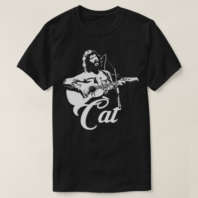 Camiseta Cat Stevens - Pochoir blanc T-shirt essentiel.png (Diseño del anverso)