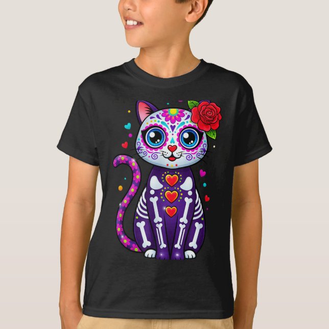 Camiseta Cat Sugar Skull Cute Cat For Cat Lover Cat-m  (Anverso)