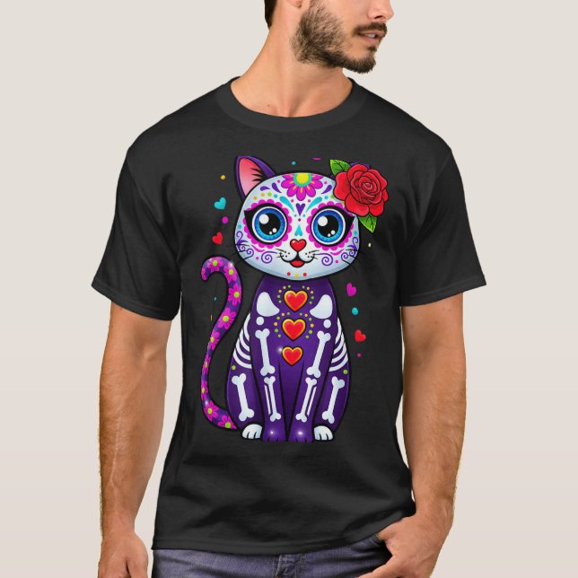Camiseta Cat Sugar Skull Cute Cat For Cat Lover Cat-m  (Anverso)