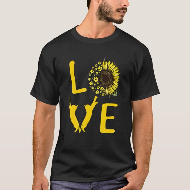 Camiseta Cat Sunflower  For Cat  Cat Mom Men Women (Anverso)