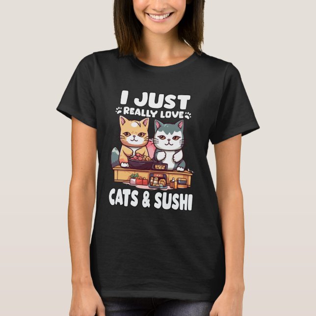 Camiseta Cat Sushi Adventure - Otaku Anime T Sushi Neko (Anverso)