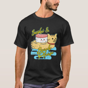 Camiseta Cat Sushi Beach Halloween Rosa lindo regalo de Hal