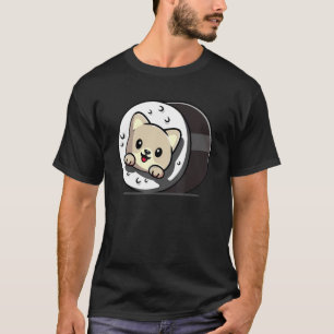Camiseta Cat Sushi Japonés Dish Raw Seafood Food