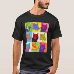 Camiseta Cat T, Cat Y Mouse Pop Art, Cat Lover