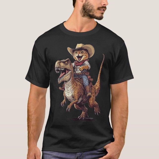 Camiseta Cat T Rex Cowboy (Anverso)