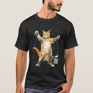 Camiseta Cat Tai Chi Pose Mial Ying Yang Balance