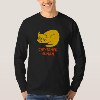 Camiseta Cat Tamed Human Cat  Friends Kitten Buddy Dad Joke