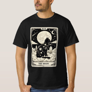 Camiseta Cat Tarot Card The Moon Graphic